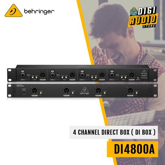 DI BOX Active - Booster & Line Isolator 4 Channel BEHRINGER DI4800A - Direct Box Live Stage & Studio