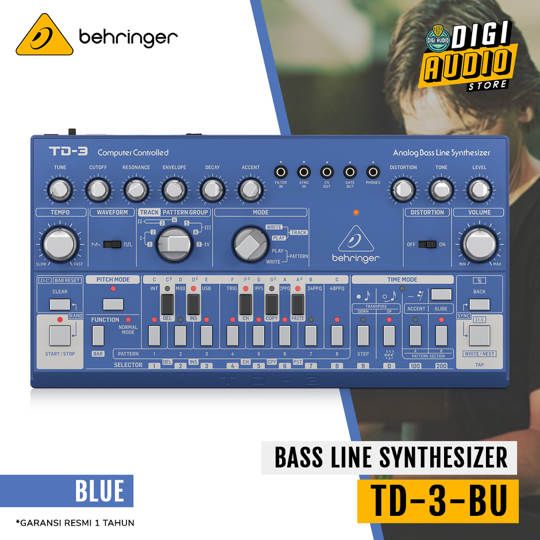 Behringer TD-3-BU Analog Bass Line Synthesizer - TD3 - Blue