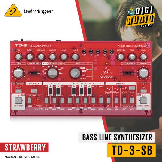 Behringer TD-3-SB Analog Bass Line Synthesizer - TD3 - Strawberry