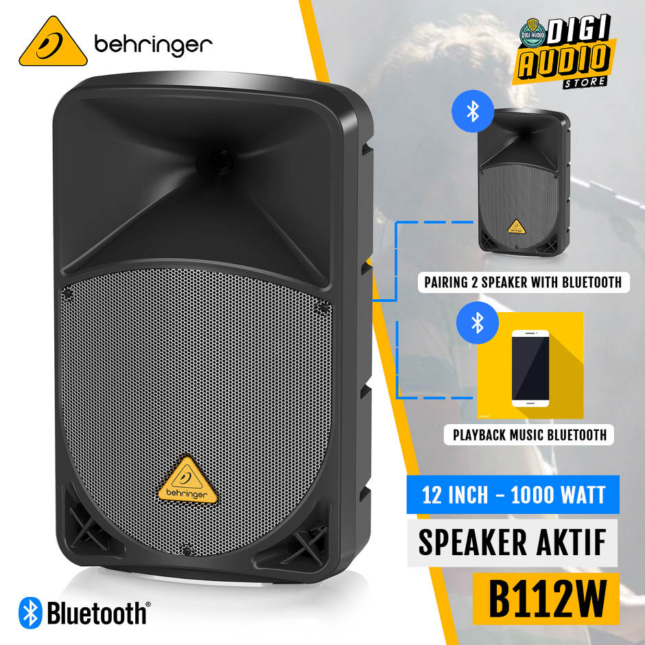 Speaker Aktif Behringer Eurolive B112W 1000 Watt 12 Inch dengan Wireless Bluetooth