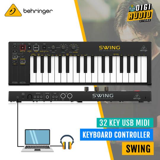 Behringer SWING 32-Key USB MIDI Controller Keyboard with 64-Step Polyphonic Sequencing, Chord and Arpeggiator Modes
