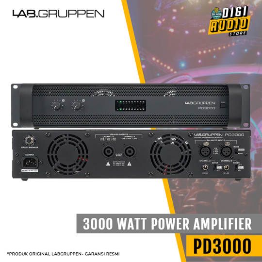 Lab Gruppen PD3000 - 3000 Watt 2 Channel Power Amplifier with Crossover Speaker Power Management