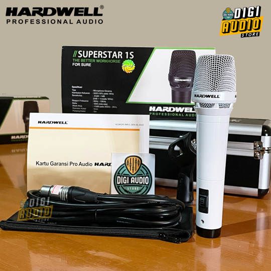 Mic Vocal Cable HARDWELL SUPERSTAR 1S - Mic Kabel Mikrofon SUPERSTAR1S - Putih