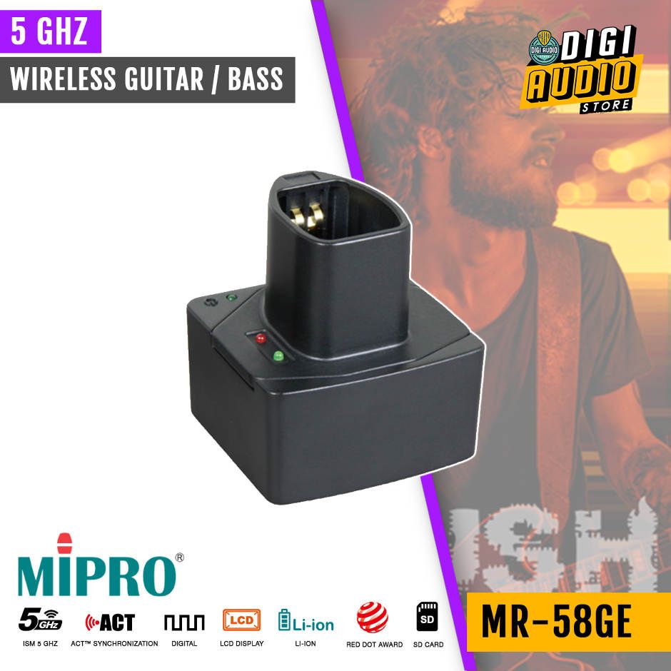 MIPRO MR-58GE 5GHZ Wireless Gitar & Bass Electric with Digital Pedal Receiver - MR58GE