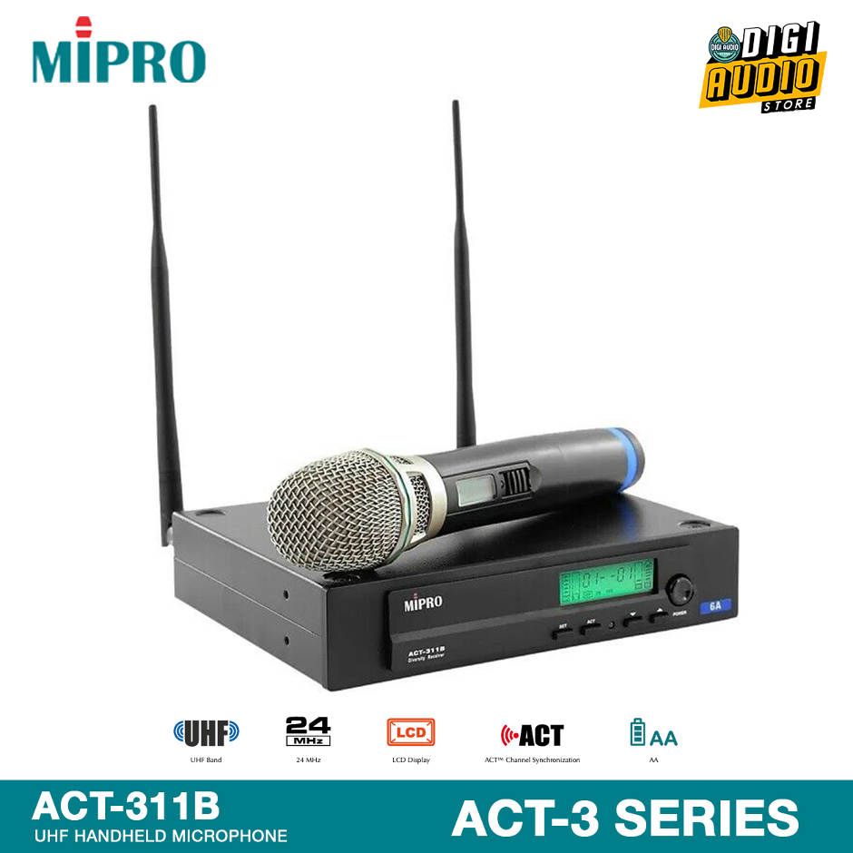 Wireless Microphone Handheld UHF MIPRO ACT-311B + ACT-32H - Mic Vocal