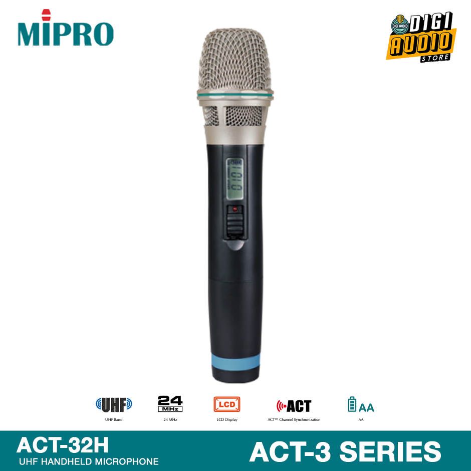 Wireless Microphone Handheld UHF 2 Channel Combo MIPRO ACT-312B + ACT-32H - Mic Vocal