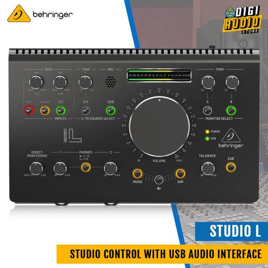 Behringer Studio L High End Studio Control and Communication Center with Midas Preamps - 192 kHz 2x2 USB Audio Interface and VCA Stereo Tracking