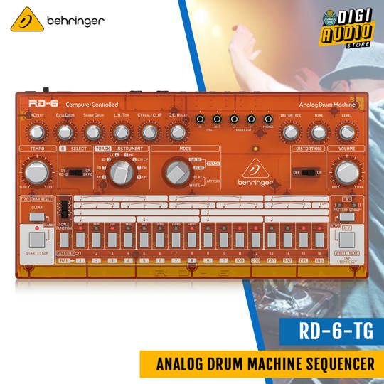 Behringer RD-6-TG Analog Drum Machine with 8 Drum Sounds, 64 Step Sequencer and Distortion Effects