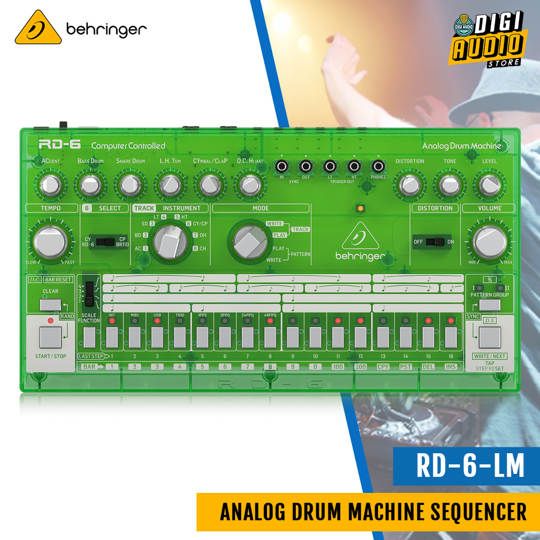 Behringer RD-6-LM Analog Drum Machine with 8 Drum Sounds, 64 Step Sequencer and Distortion Effects