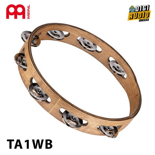 MEINL TRADITIONAL WOOD TAMBOURINE, STAINLESS STEEL JINGLES 10