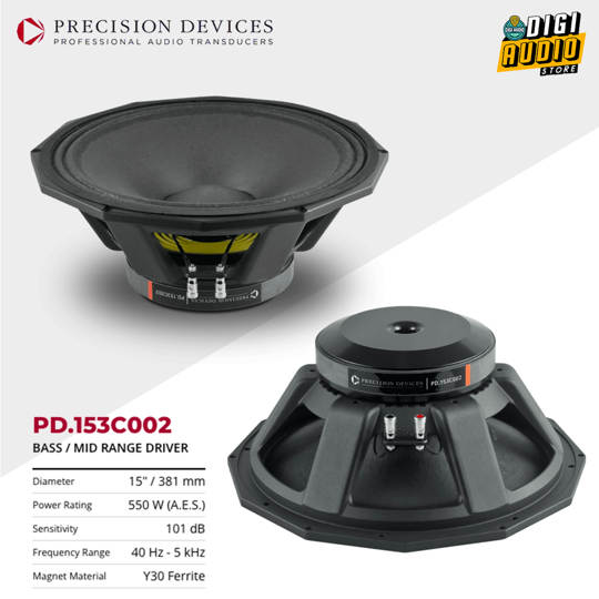 Precision Devices PD.153C002 Speaker Komponen 15 inch 450 Watt