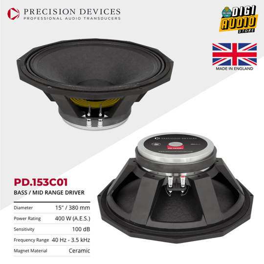 Precision Devices PD.153C01 Speaker Komponen Mid Range Driver