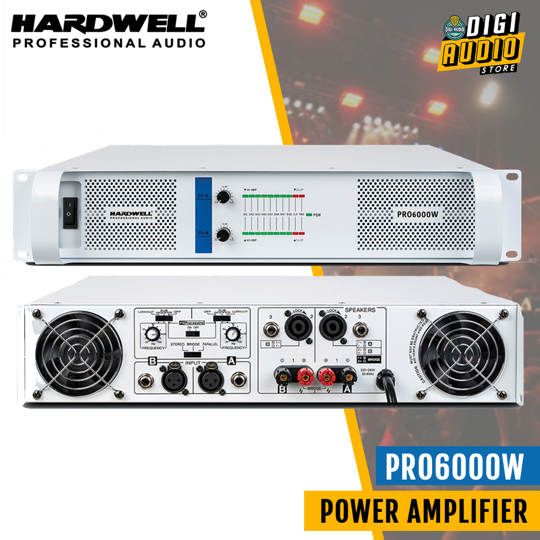 Power Amplifier Ampli Speaker Pasif HARDWELL PRO 6000 2 x 650 Watt 8Ω - White - PRO6000