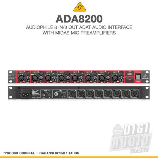 Behringer ADA8200 Audiophile 8 In/8 Out ADAT Audio Interface with Midas Mic Preamplifiers