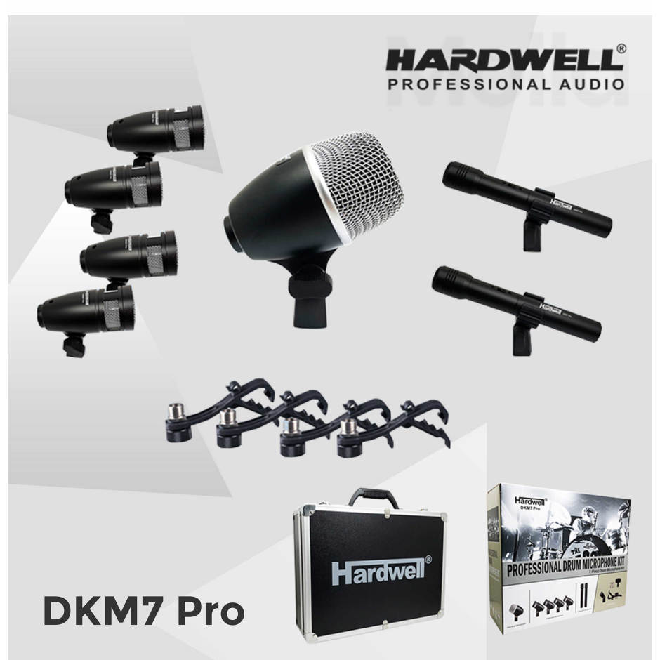 Microphon Drum HARDWELL DMK 7 - 7 Pcs Drum Mic Set FREE Hardcase