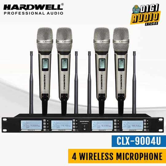 Hardwell CLX 9004 Wireless Microphone Vocal 4 Channel Handheld - 4 Mic Wireless - CLX9004