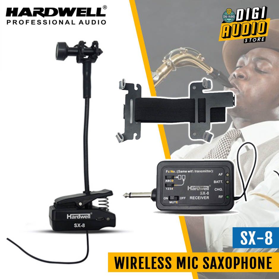 Hardwell SX 8 - Microphone Wireless Saxophone - Mic Saxo with Jack 6.5mm Receiver