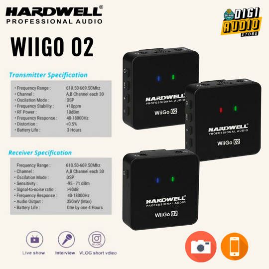 Hardwell WIIGO 02 Wireless Microphone Camera DSLR & Smartphone for Vlog - WIGO