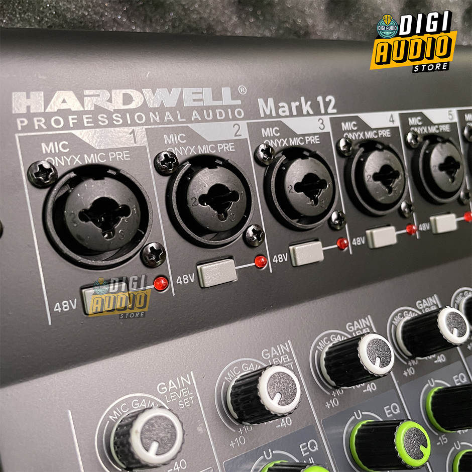 Hardwell Mark 12 - Audio Mixer 12 Channel USB Soundcard Recording & Bluetooth