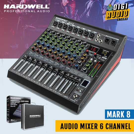 Hardwell Mark 8 - Audio Mixer 8 Channel USB Soundcard Recording & Bluetooth