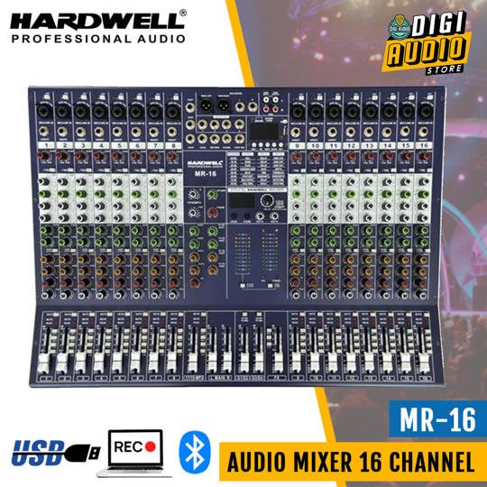 Audio Mixer Hardwell MR-16 - Audio Mixer 16 Channel USB Soundcard Bluetooth & Efek - MR16