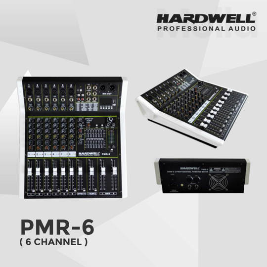 Power Mixer Hardwell PMR 6 - 6 Channel input - output 350 watt x 2 - 4 Ohm - Bluetooth & USB Mp3 - PMR6