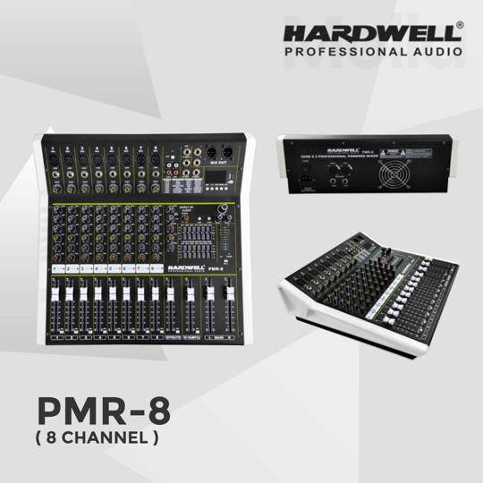 Power Mixer Hardwell PMR 8 - 8 Channel input - output 350 watt x 2 - 4 Ohm - Bluetooth & USB Mp3 - PMR8