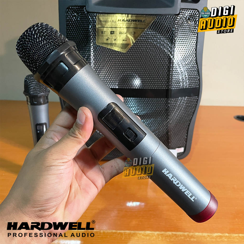 Hardwell HF12B Pro Speaker Portable 12 inch 120 Watt Plus 2 Microphone Vocal Mic Wireless - Bluetooth & Batre Charger