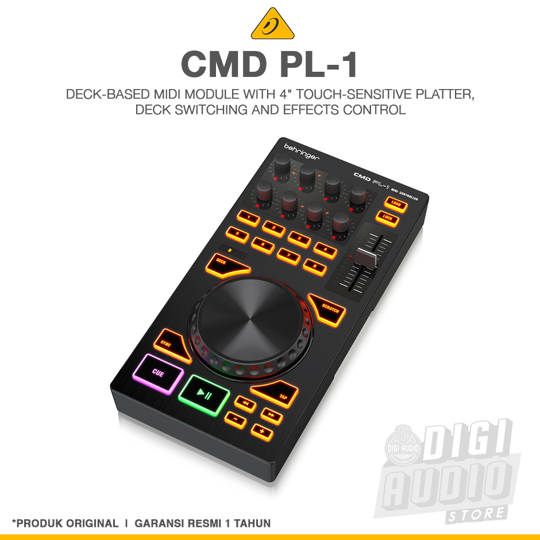 BEHRINGER CMD PL-1 Deck-Based MIDI Module with 4 inch Touch-Sensitive Platter, Deck Switching DJ Controller