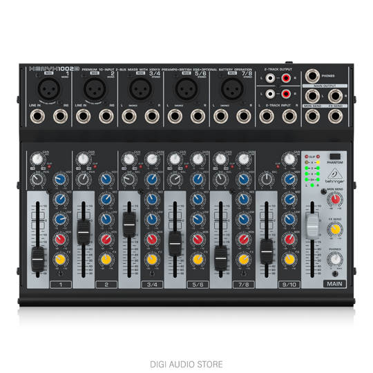 Audio Mixer Behringer 1002B - Premium 10-Input 2-Bus Mixer with XENYX Preamps, British EQ and Optional Battery Operation