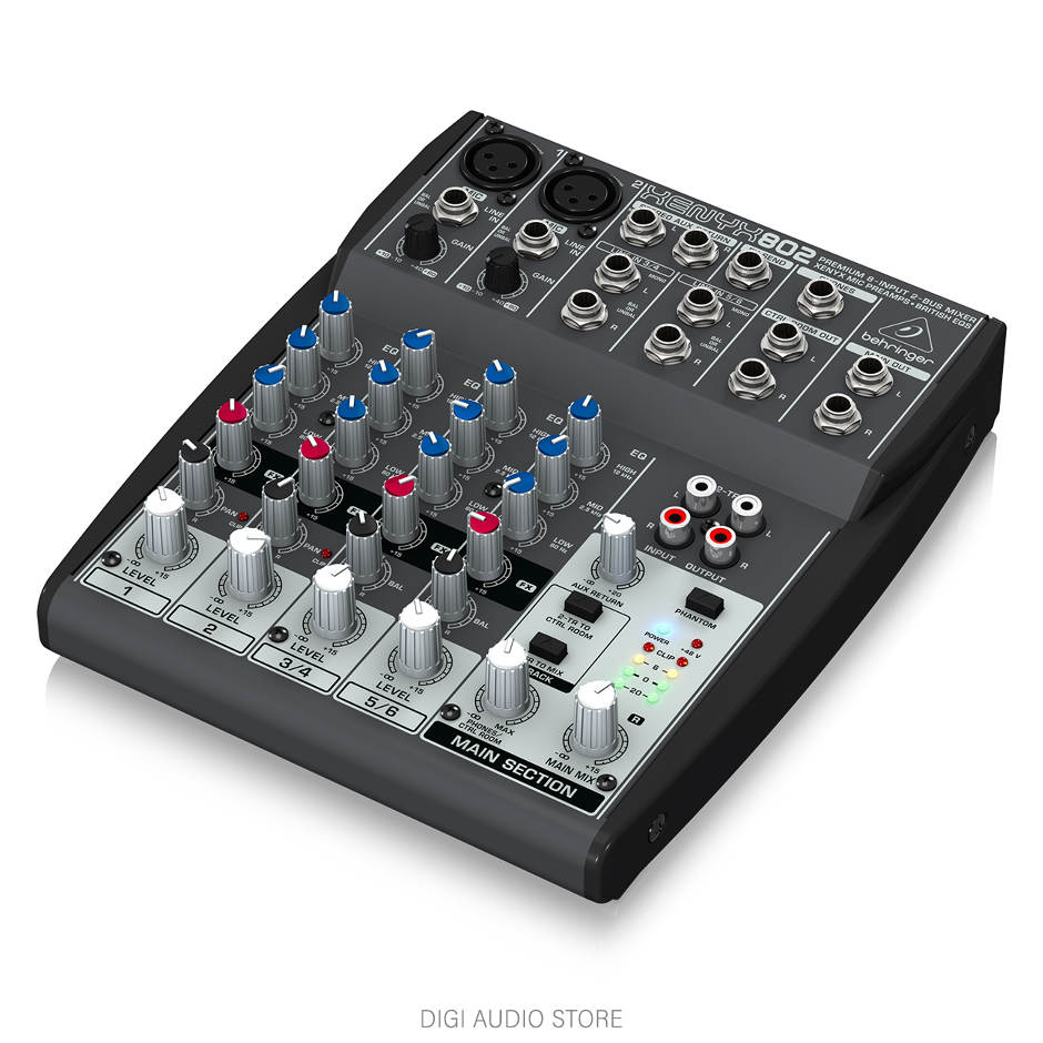 Audio Mixer Behringer Xenyx 802 - Premium 5-Input 2-Bus Mixer with XENYX Mic Preamp and British EQ
