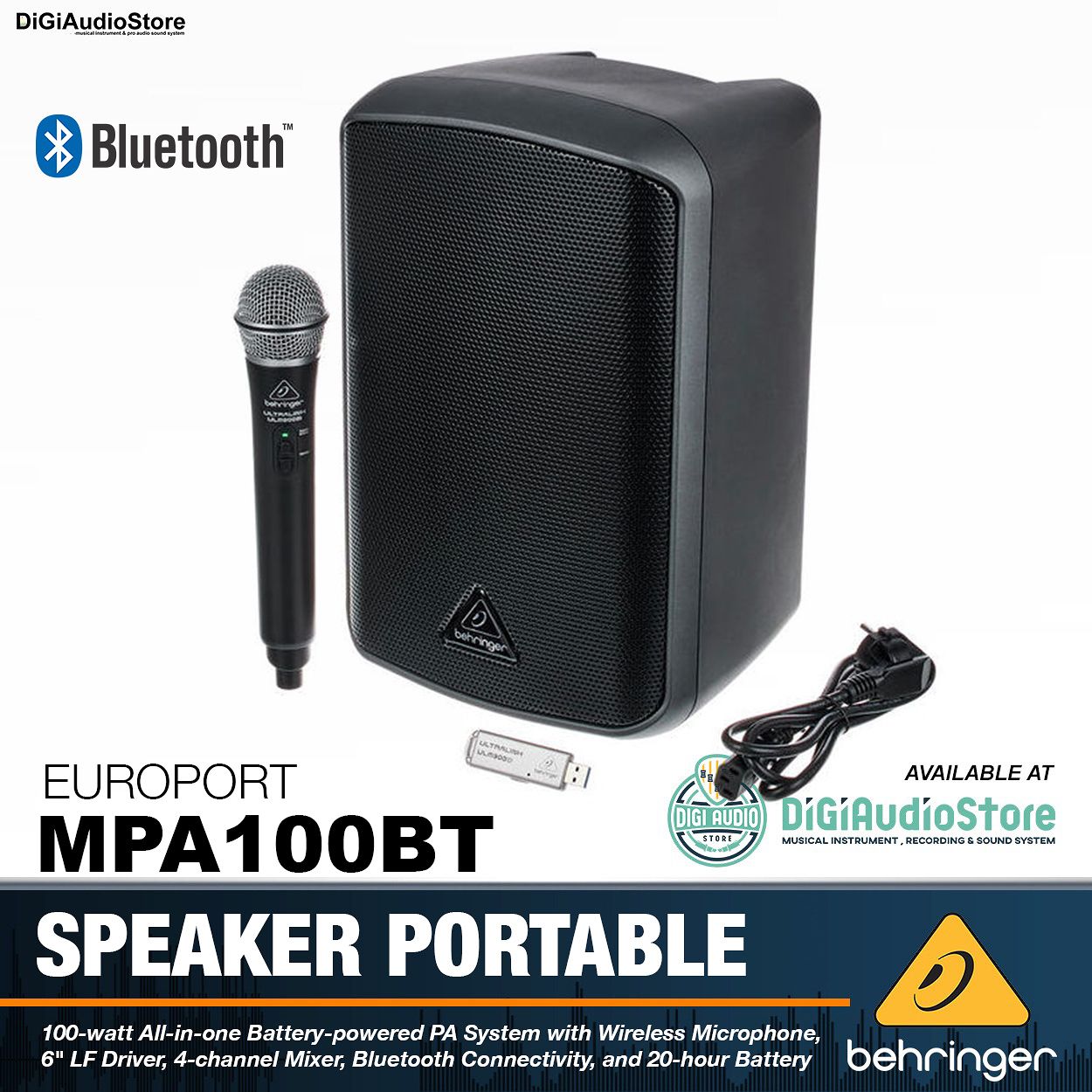 Review Speaker Portable Behringer Europort MPA100BT
