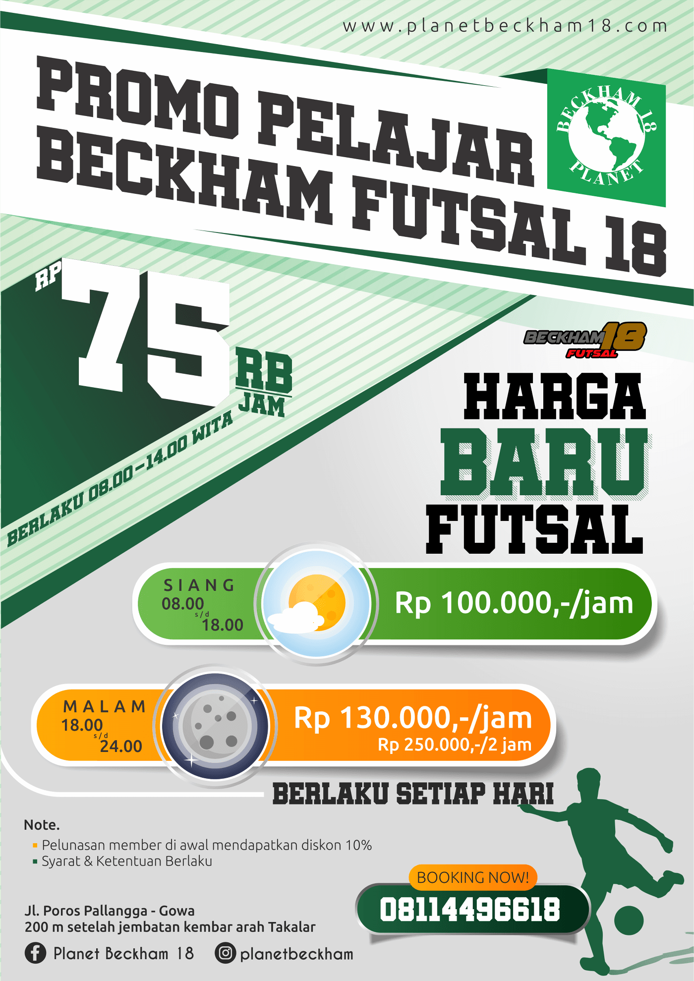 Promo Pelajar Beckham Futsal - New Price