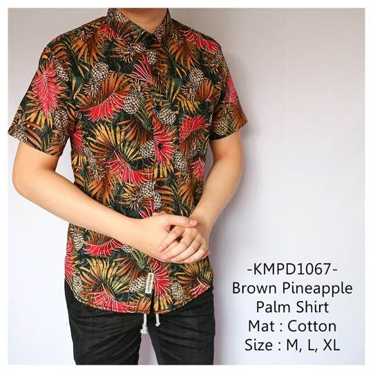 Brown Pineapple Palm Shirt 1067