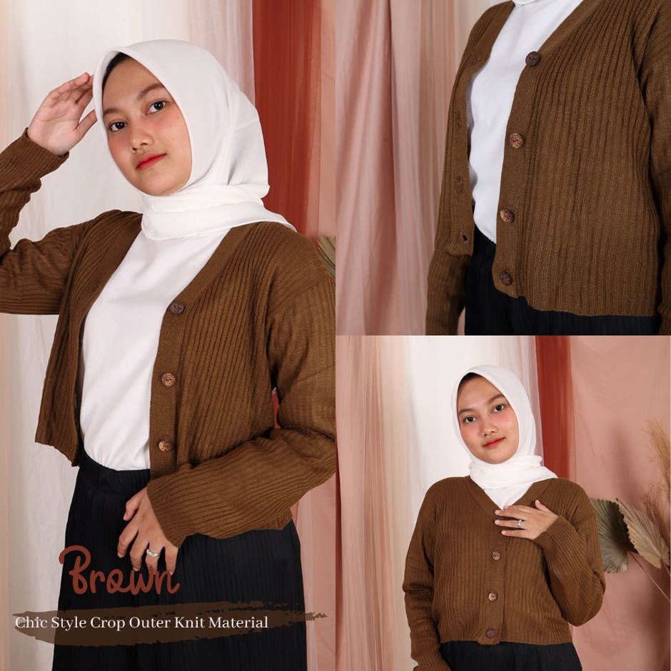 YOUTHSCARF - MIKA CROP OUTER - BROWN