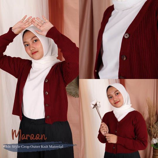 YOUTHSCARF - MIKA CROP OUTER - MAROON