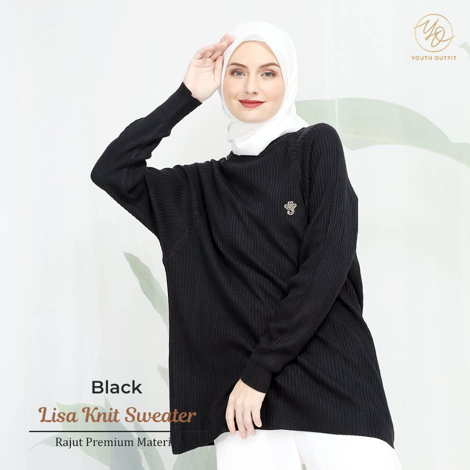 BOXY SWEATER PREMIUM -  LISSA YOUTHFIT - BLACK