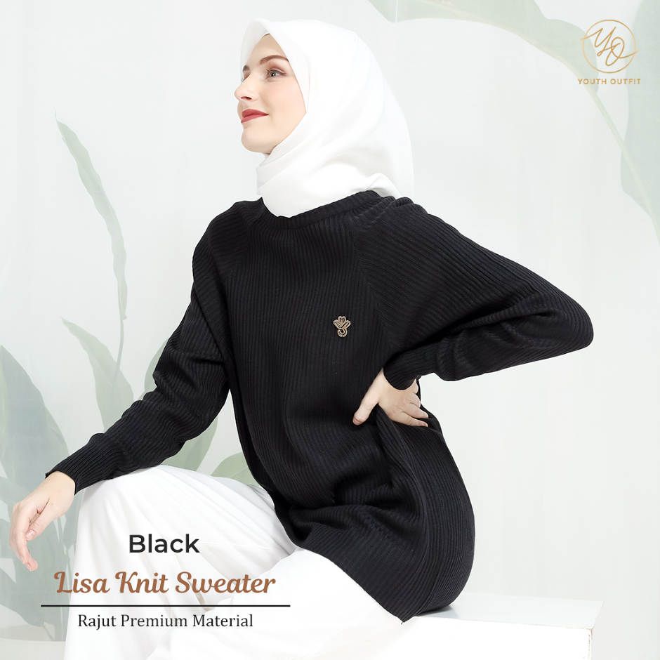 BOXY SWEATER PREMIUM -  LISSA YOUTHFIT - BLACK