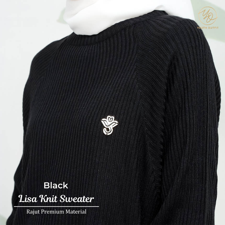 BOXY SWEATER PREMIUM -  LISSA YOUTHFIT - BLACK