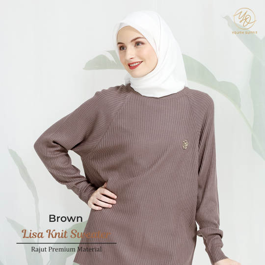 BOXY SWEATER PREMIUM -  LISSA YOUTHFIT - BROWN
