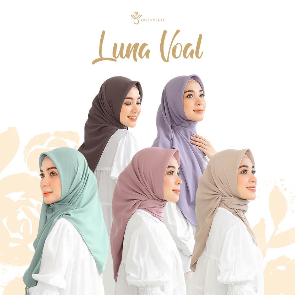 HIJAB VOAL SEGI EMPAT | VOAL ULTRAFINE|  PREMIUM -  LUNA VOAL YOUTHSCARF (FRUITY color)