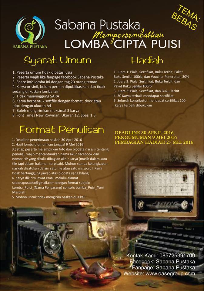 Lomba Puisi Sabana Pustaka