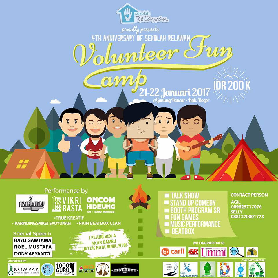 Camping ceria bermanfaat bersama Sekolah Relawan