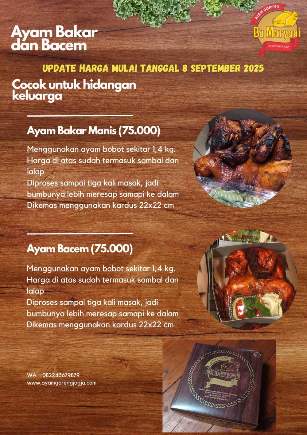 Ayam Utuh Bakar dan Bacem