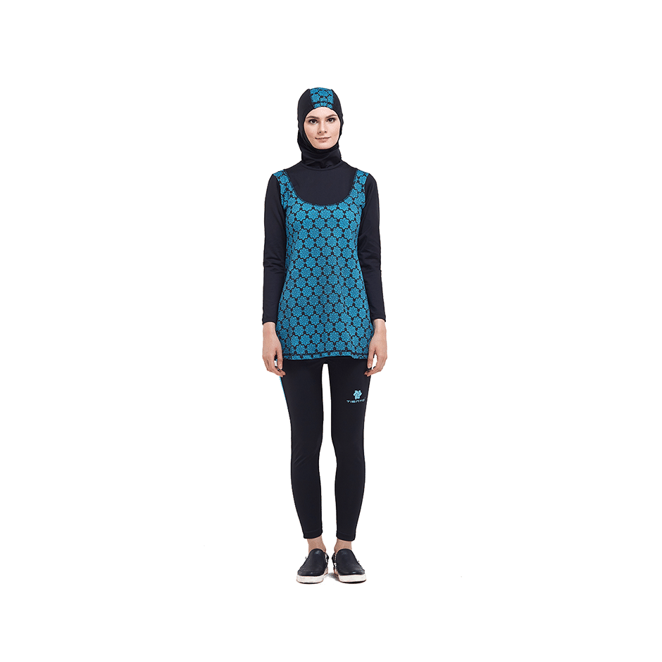 Swimwear Hijab Black Turquoise Baju  Renang  Muslimah 