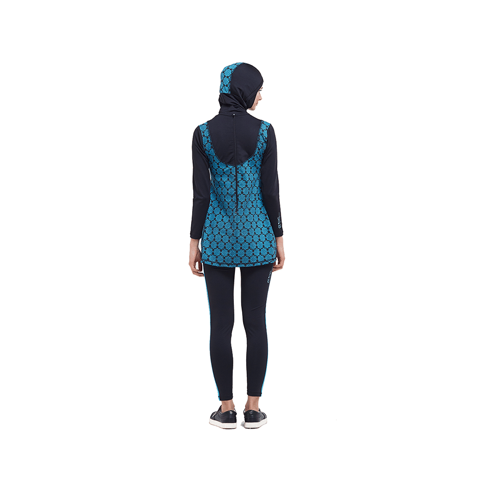 Swimwear Hijab Black Turquoise Baju Renang Muslimah