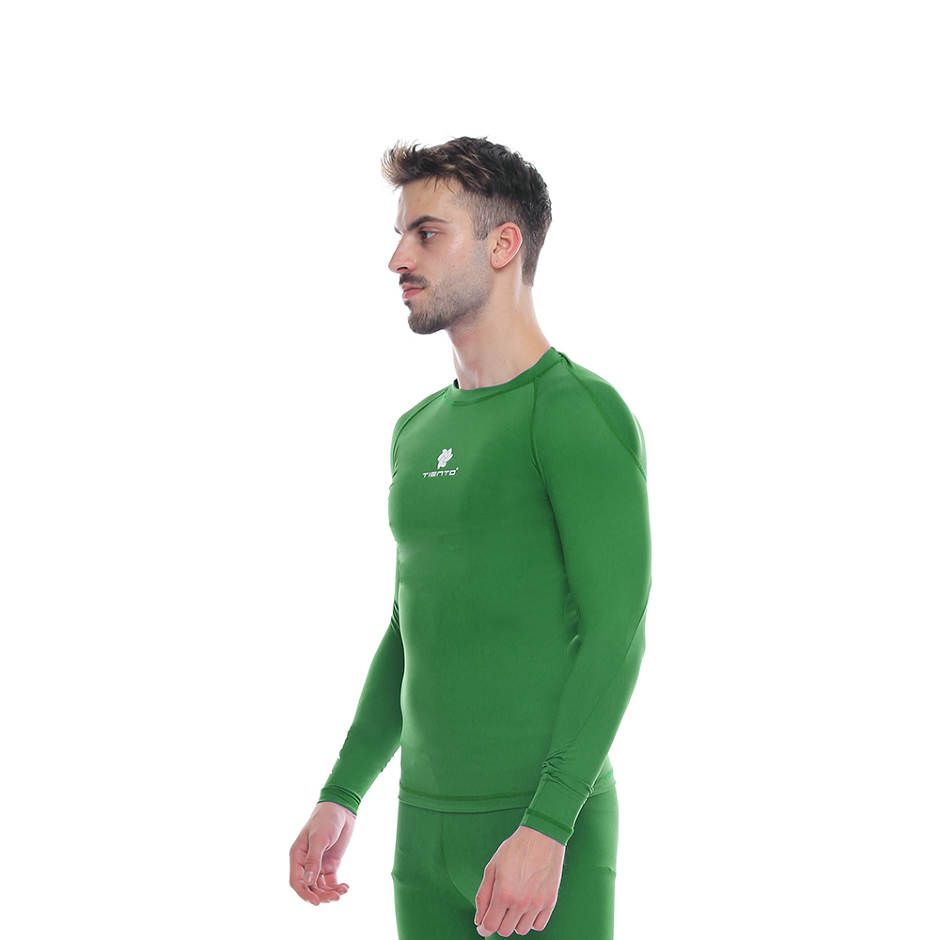 Tiento Baselayer Baju Kaos  Ketat Manset Long Sleeve Green 