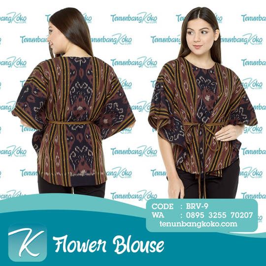 Flower Blouse Tenun  Tenun  Bang Koko BRV 9