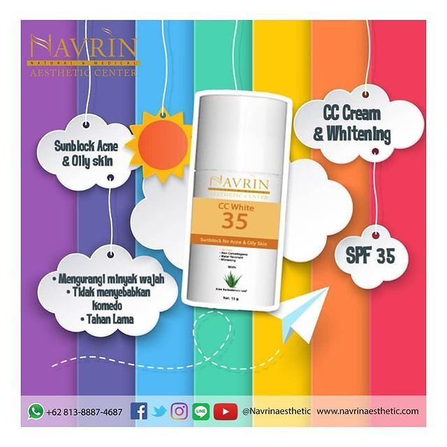 Navrin CC White SPF 35  Sunblock jerawat