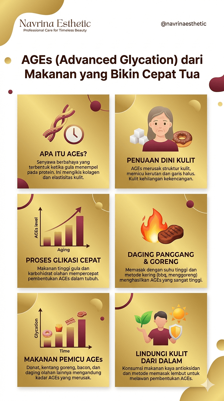AGEs: Rahasia Tersembunyi Penyebab Penuaan Dini dari Makanan